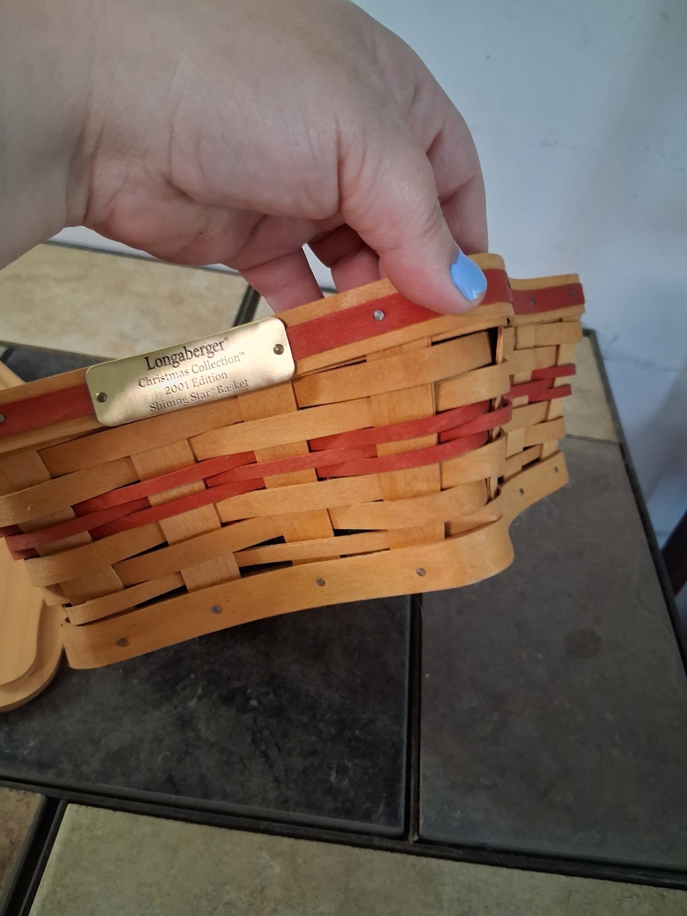 Longaberger Red and Natural Shining Star Basket - Picture 5 of 9